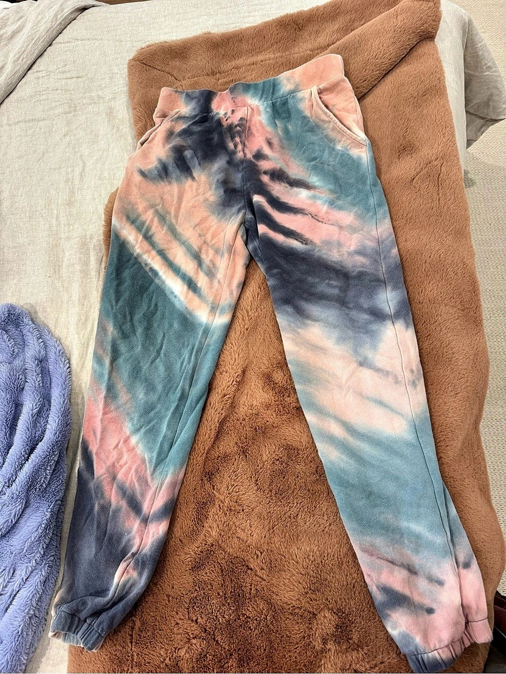 wild fable Tie Dye Fleece Jogger Sweatpants Blue & Pink Medium